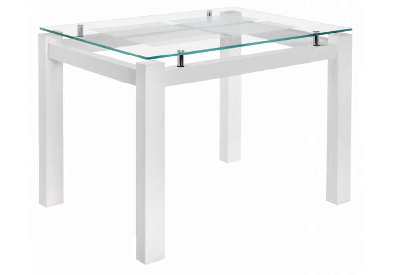Стол стеклянный Бран белое дерево (74x76). 