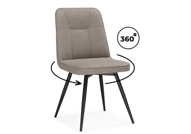 Стул на металлокаркасе Texas 3 поворотный светло-коричневый / черный (46x57x86). 