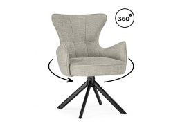 Стул на металлокаркасе Atlanta beige / black крутящийся (59x65x86)