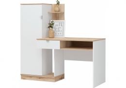 Компьютерный стол Джидда 1500 белый / дуб делано (60,7x130,4)