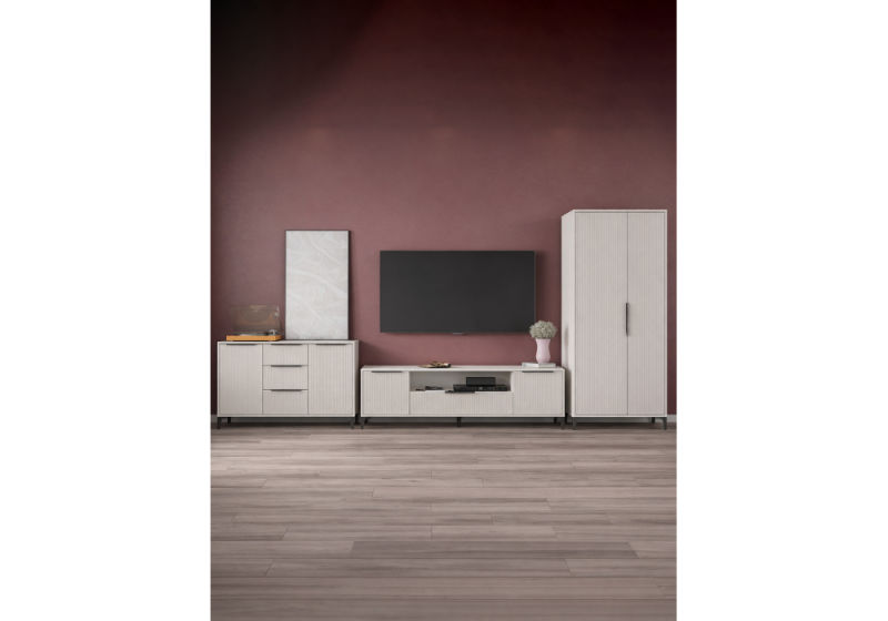 Готовая гостиная Иадама кашемир / кашемир комплектация 2 (374,1x54,3x196)