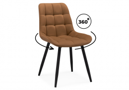 Стул на металлокаркасе Челси крутящийся кирпичный / черный (49x55x84)